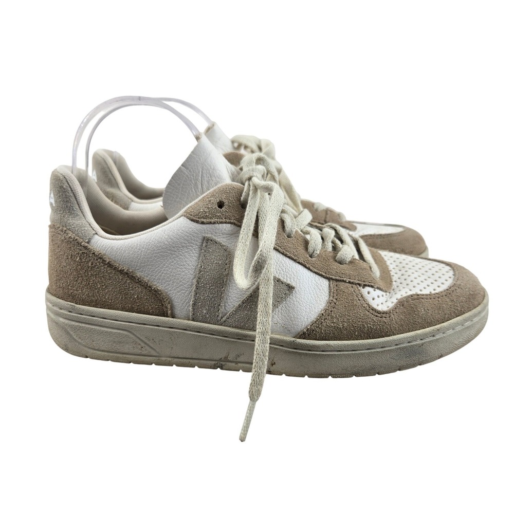 Veja V-10 ChromeFree Sneakers Extra White Natural Sahara Womens Size 9 EUR 40